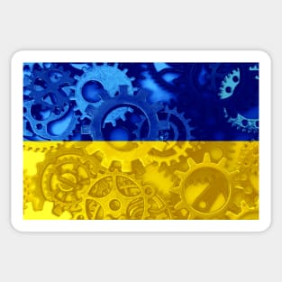 Flag of Ukraine - Gears Sticker